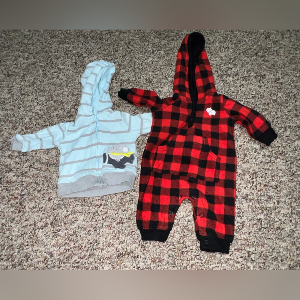 Boys newborn outfit Plaid Kids One Piece Lot of 2, Newborn‎